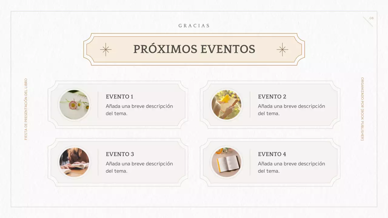 Presentación del nuevo libro geométrico amarillo y marfil