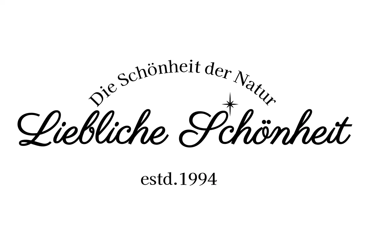 Werbung für einen glamourösen Schönheitssalon mit Kursivschrift und Glitzer