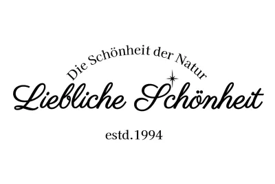 Werbung für einen glamourösen Schönheitssalon mit Kursivschrift und Glitzer