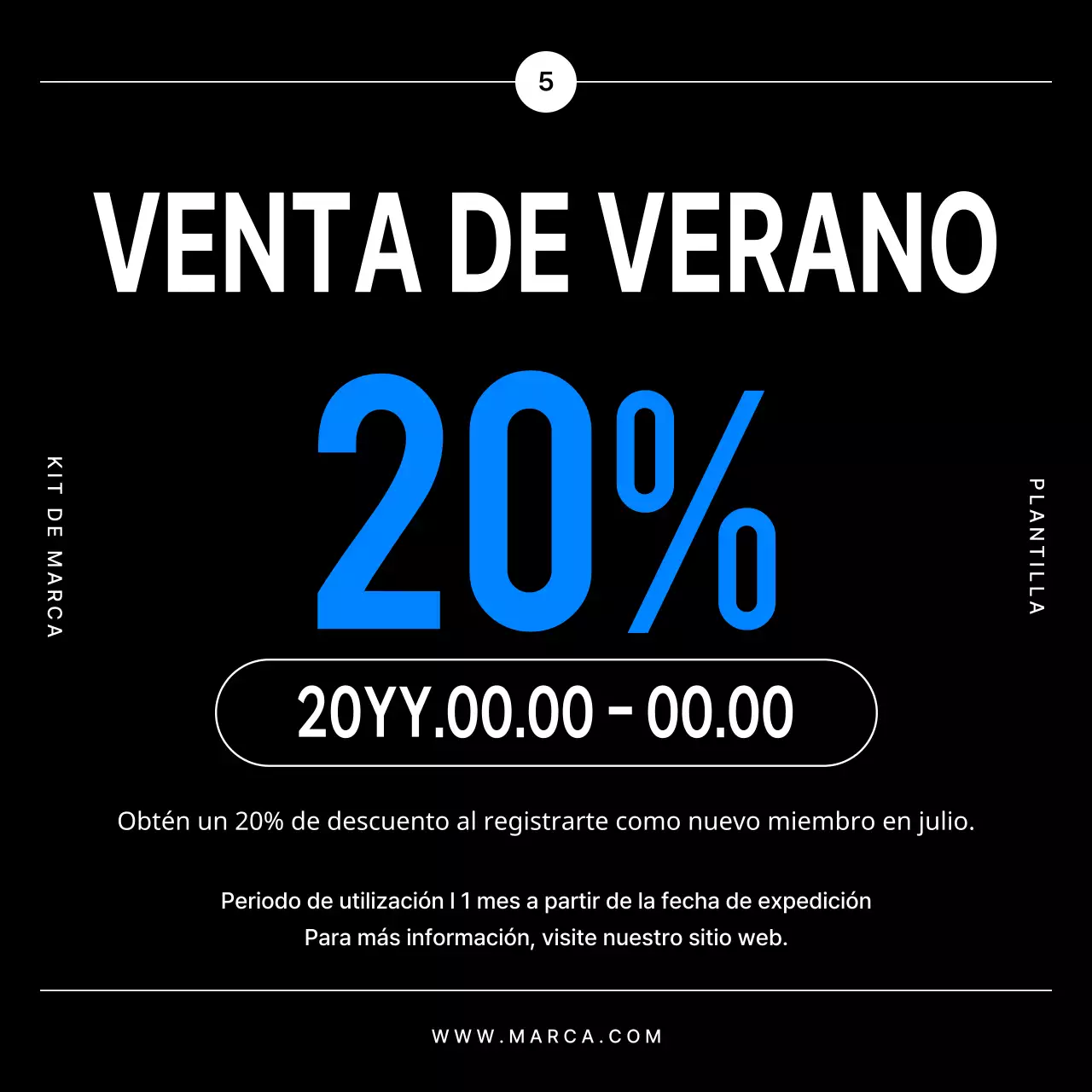 Promueva una marca moderna en negro y azul