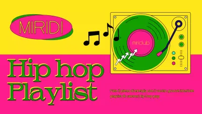 Copertina kitsch per playlist di musica hip-hop in giallo e rosa acceso