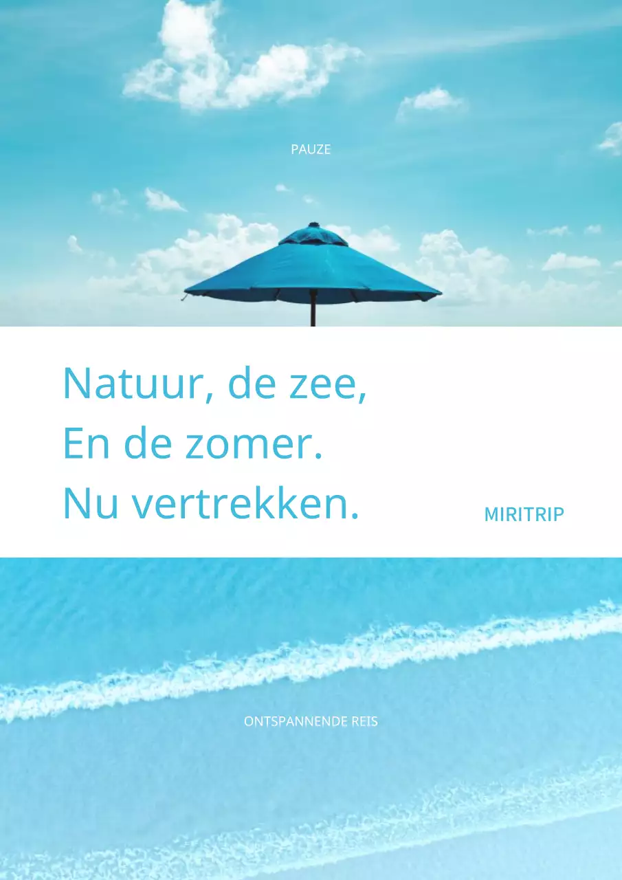 Promoot eenvoudige zomerreizen in blauw