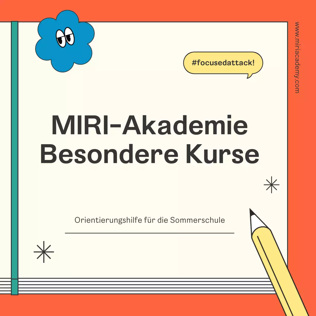 Förderung eines kitschigen orangefarbenen Schulvortrags