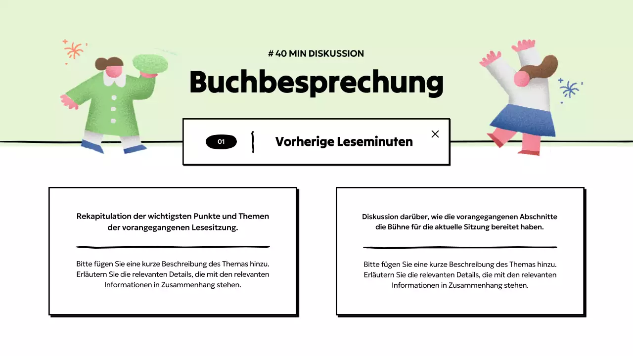 Einfache Buchklubpräsentation in Hellblau und Gelb