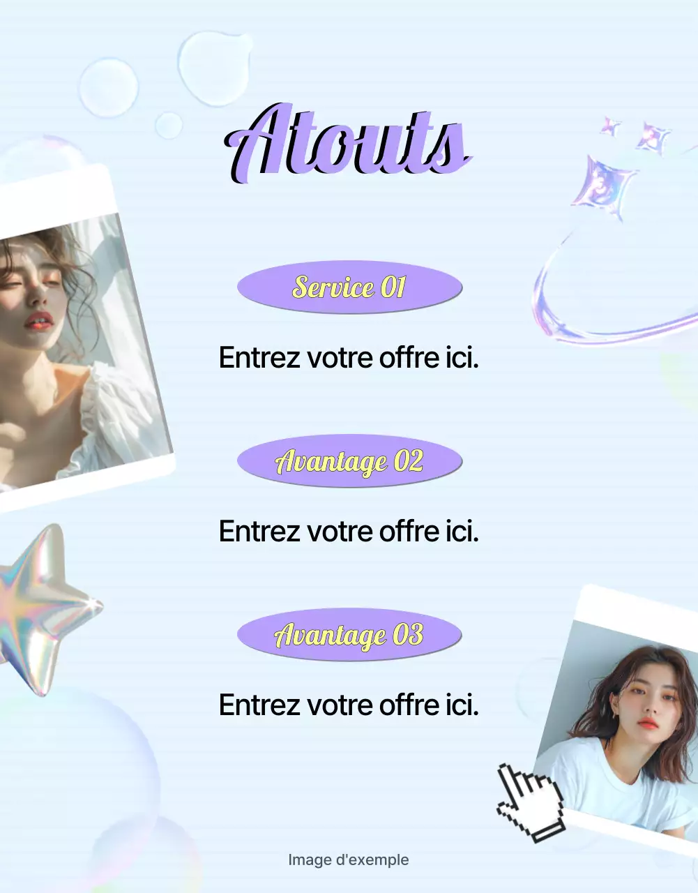 Publicité kitsch sur le passage à l'an 2000 en bleu clair