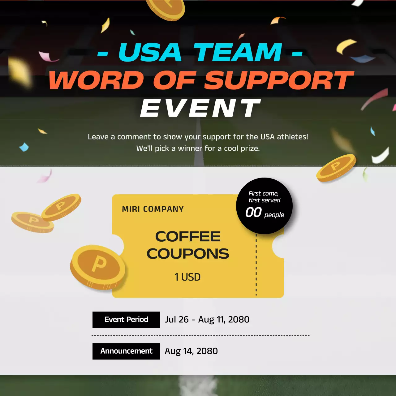 오렌지 모던 지원 프로모션 소셜 미디어 게시물