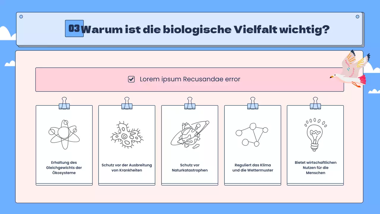 Tropische Artenvielfalt in Blau und Rosa Bildungsressourcen