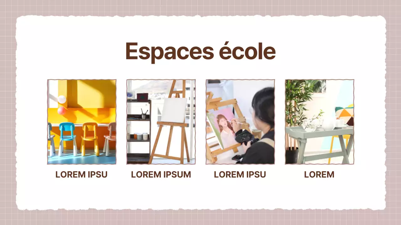 Un prospectus d'école d'art beige et marron confortable