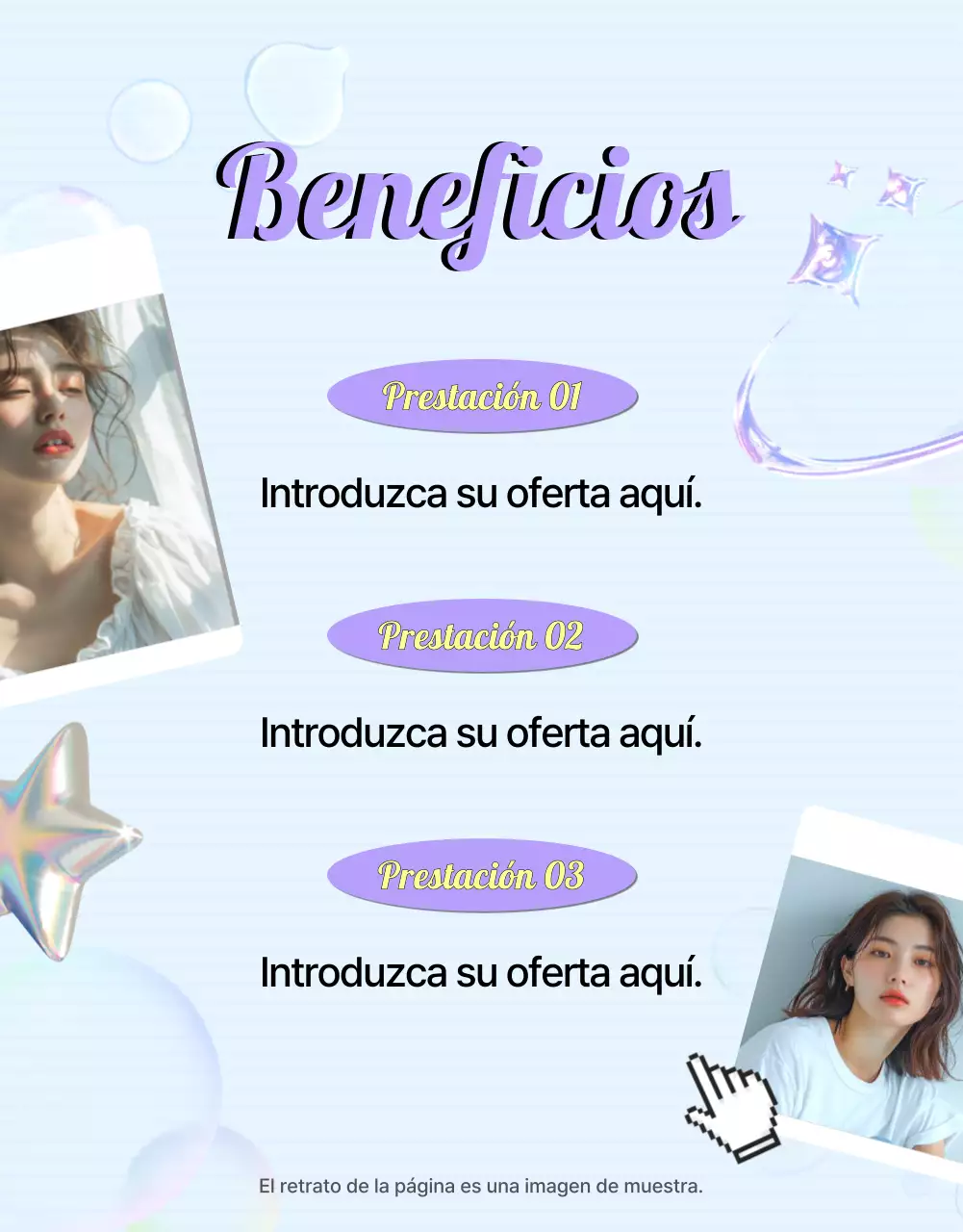 Kitschy Y2K anuncio de moda en azul claro