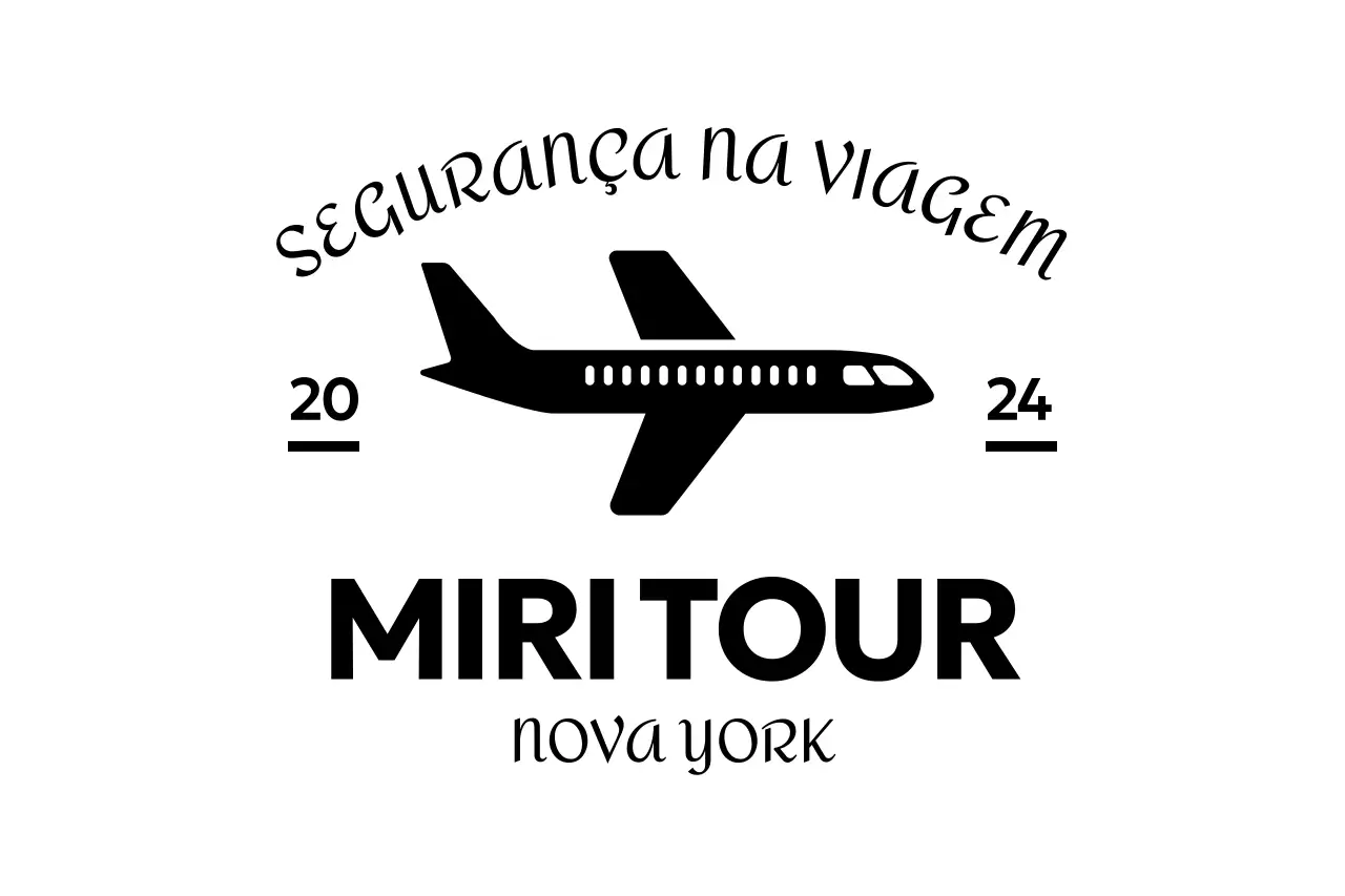 Logótipo promocional de viagem com um avião