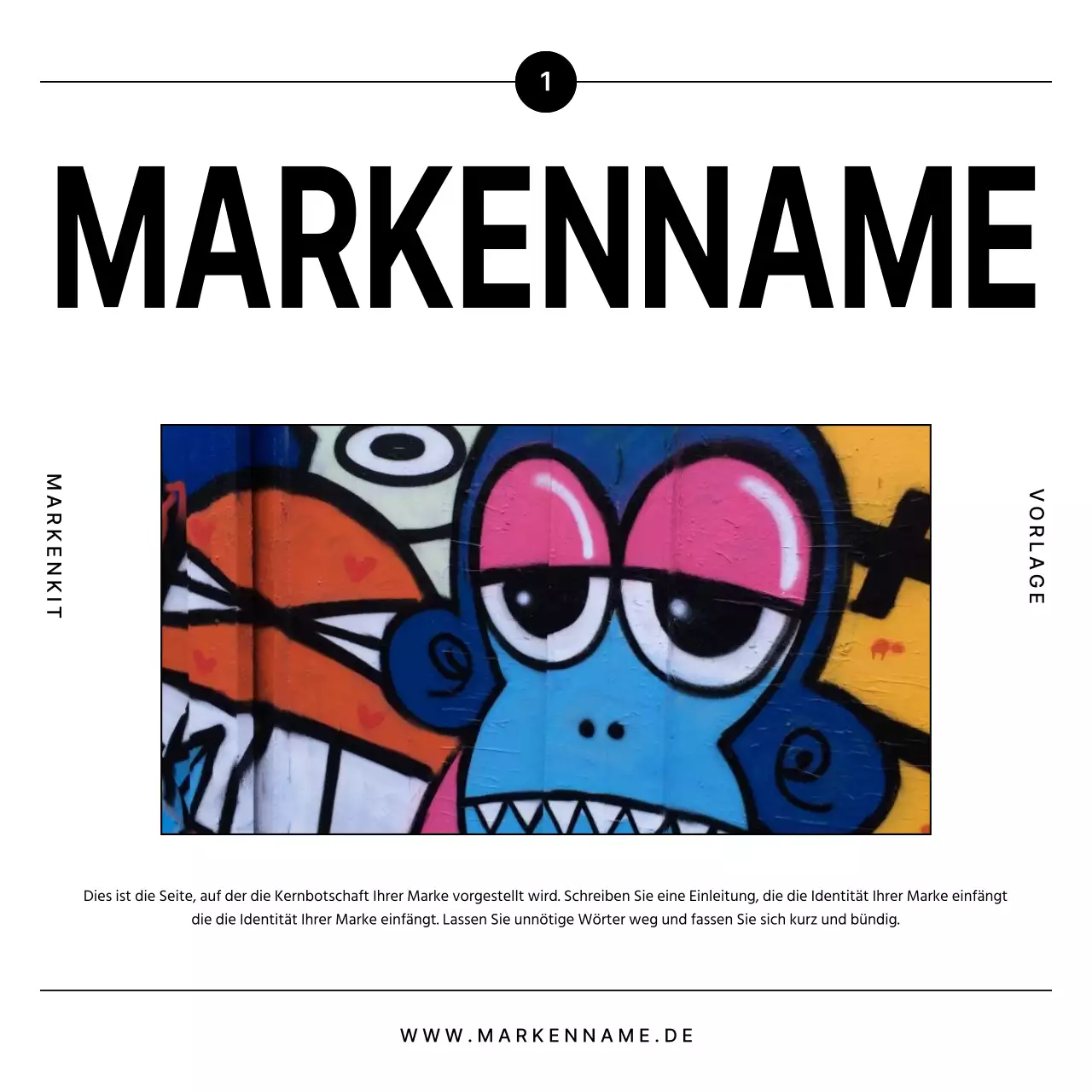 Werbung für eine moderne Marke in Schwarz und Blau