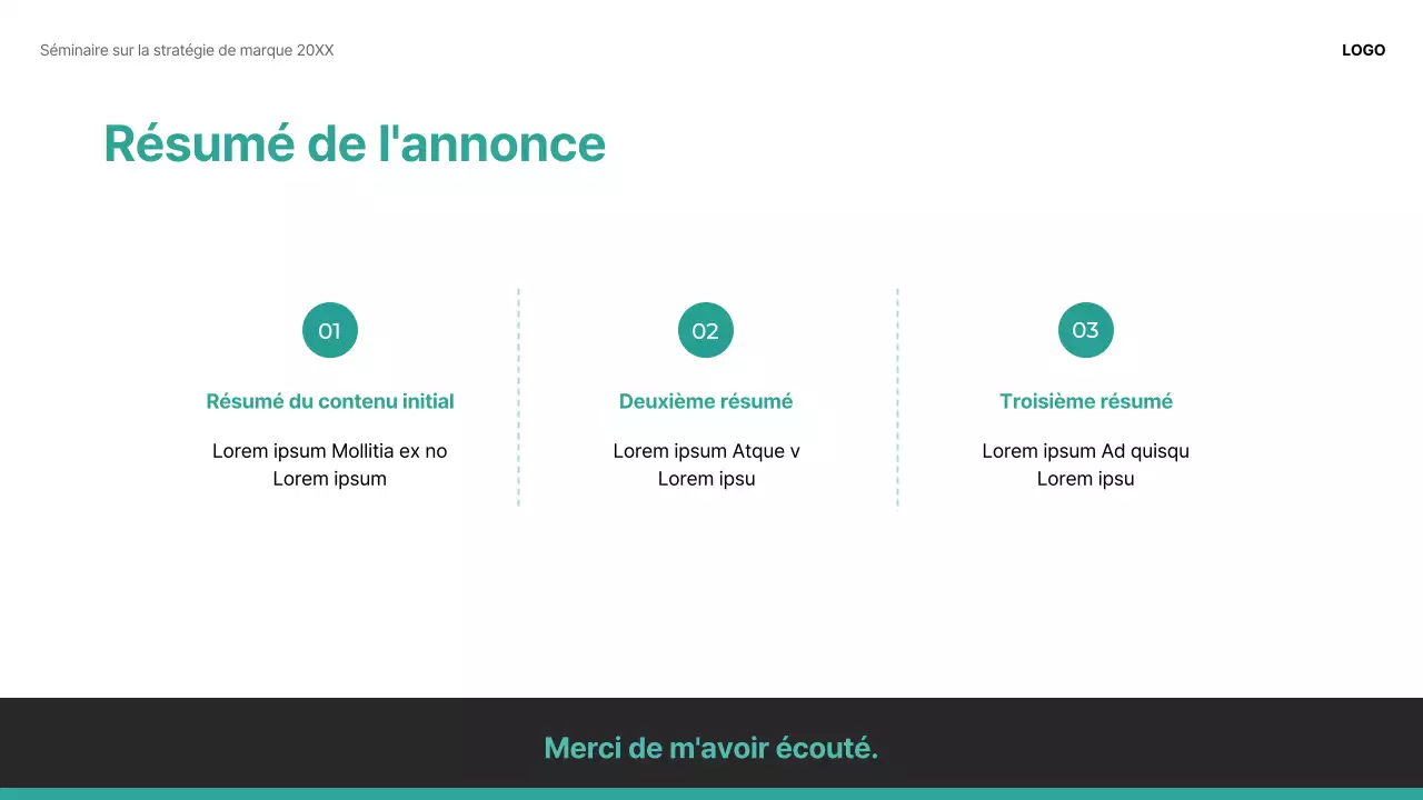 Une présentation de partage d'étude de cas de marque moderne en vert et blanc