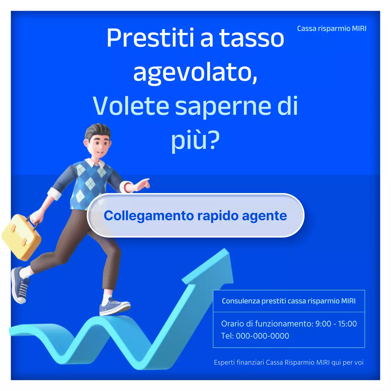 Sui prestiti a basso tasso di interesse con tonalità di blu e bianco