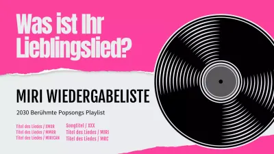 Rosa und schwarz hervorgehobene Musik-Wiedergabelisten-Cover