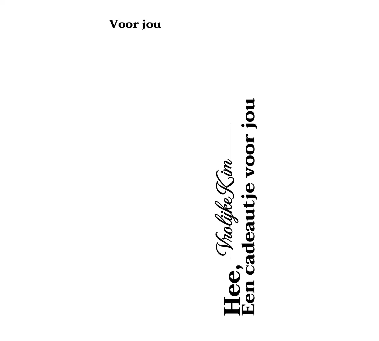 Een herinneringsgeschenk met een sentimenteel handgeschreven schreeflettertype