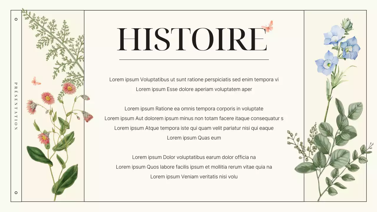 Présentation de la marque Botanic Flowers, luxueuse et de couleur ivoire