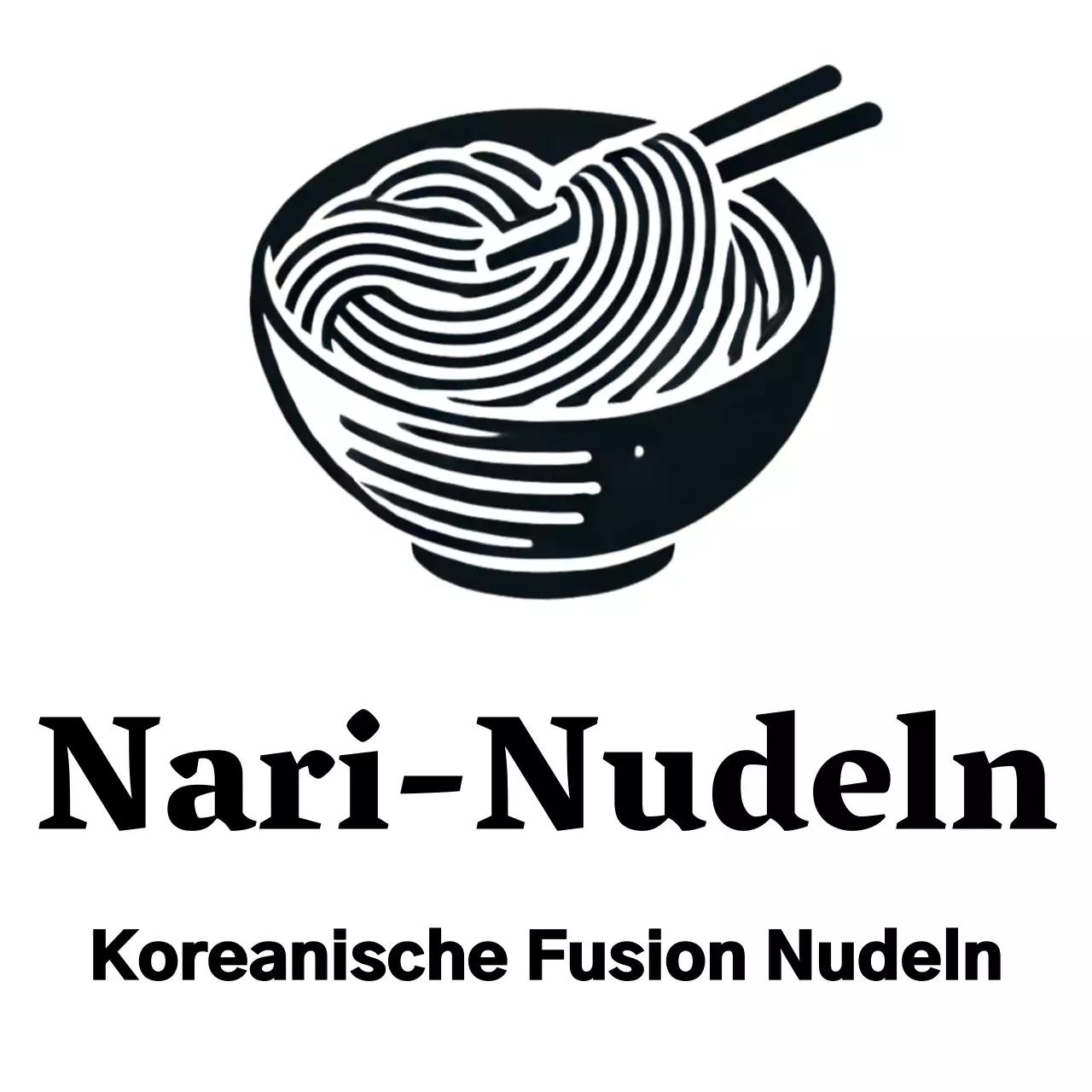 Nudeln Koreanisches Restaurant Logo mit Illustration
