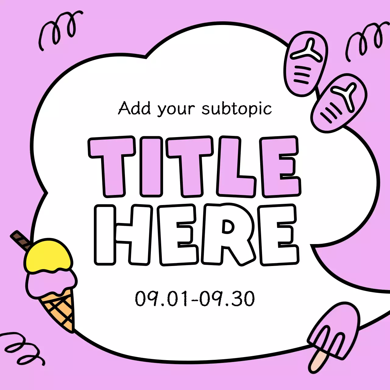 A pretty yellow and light blue summertime event ad