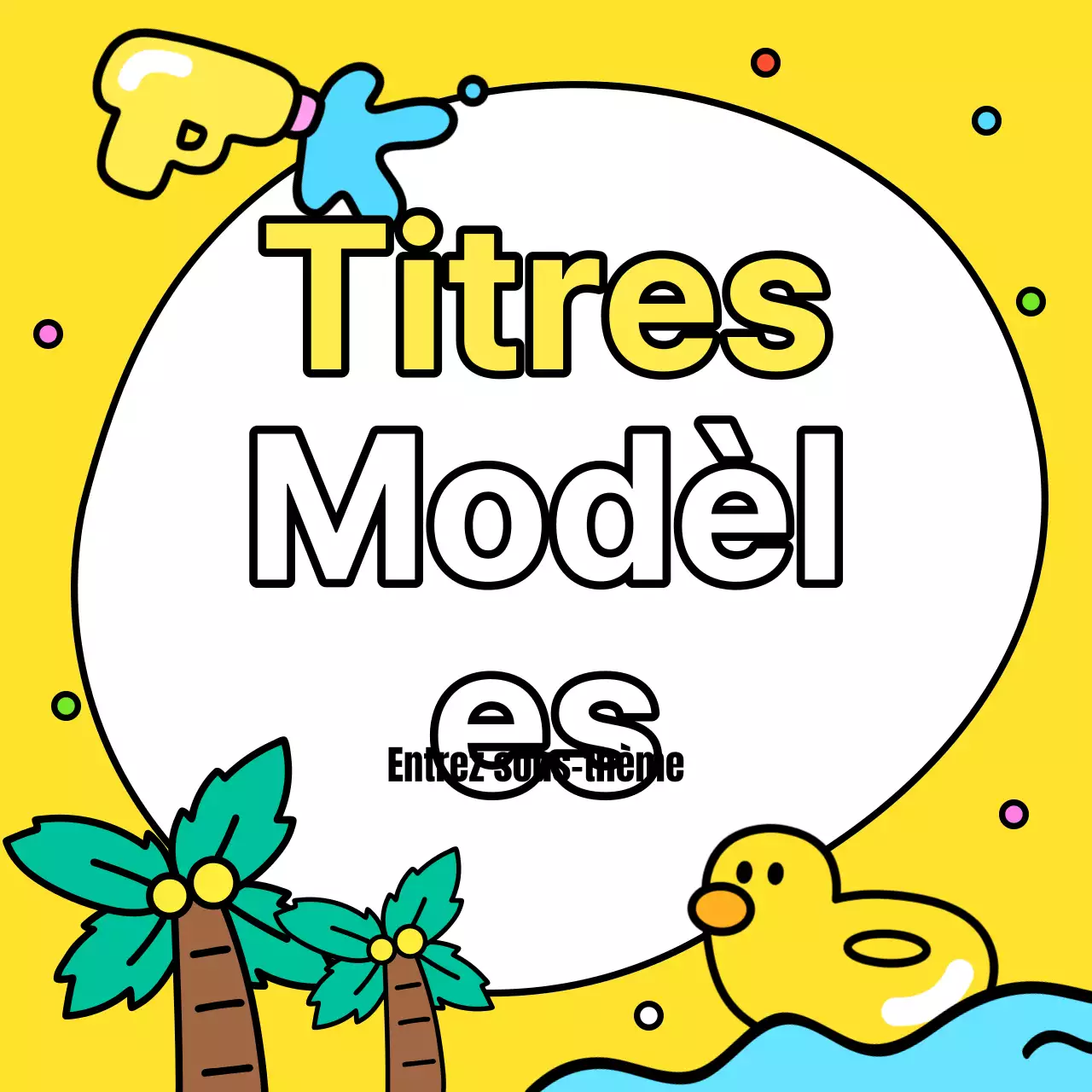 Une jolie publicité pour un événement estival en jaune et bleu clair