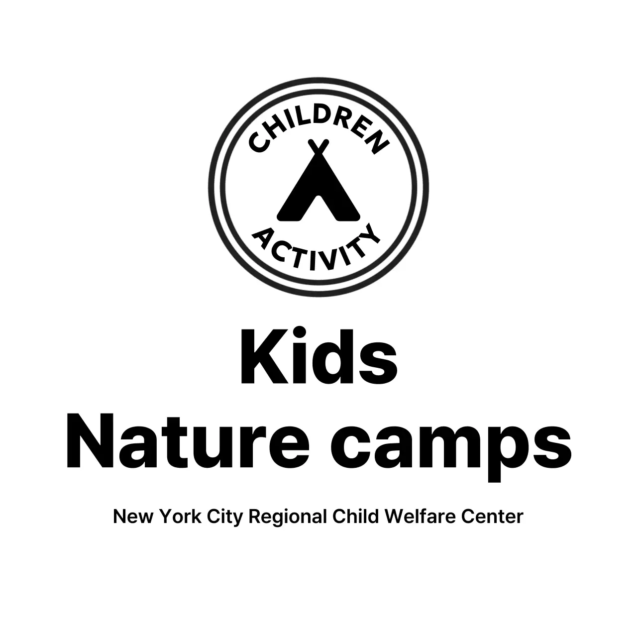 Minimalist nature experience camp logo