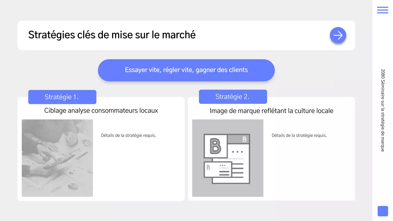 Une stratégie de marque simple en bleu et gris