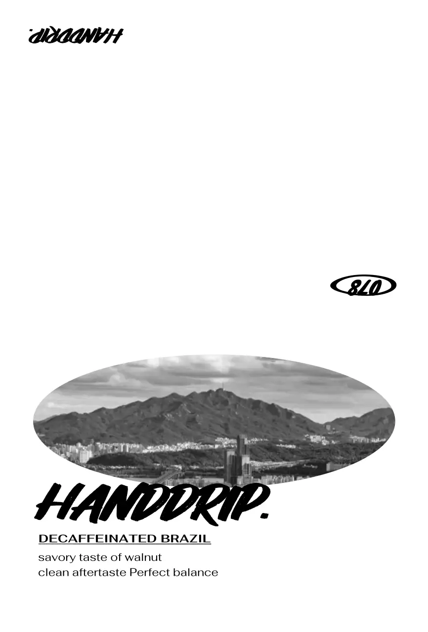 Kartu promosi kafe hitam putih yang terinspirasi dari gaya vintage