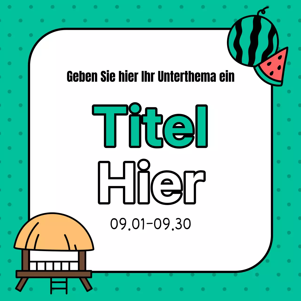 Eine hübsche Sommer-Event-Anzeige in Gelb und Hellblau