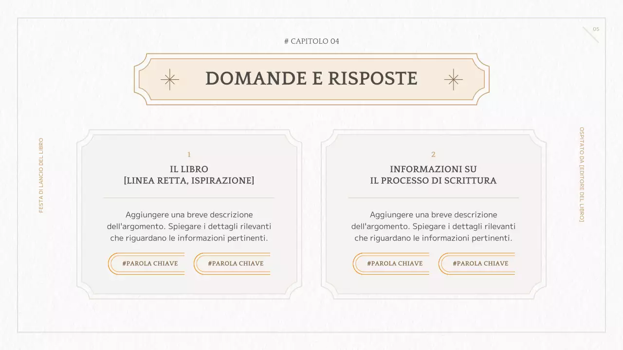 Presentazione del nuovo libro geometrico giallo e avorio