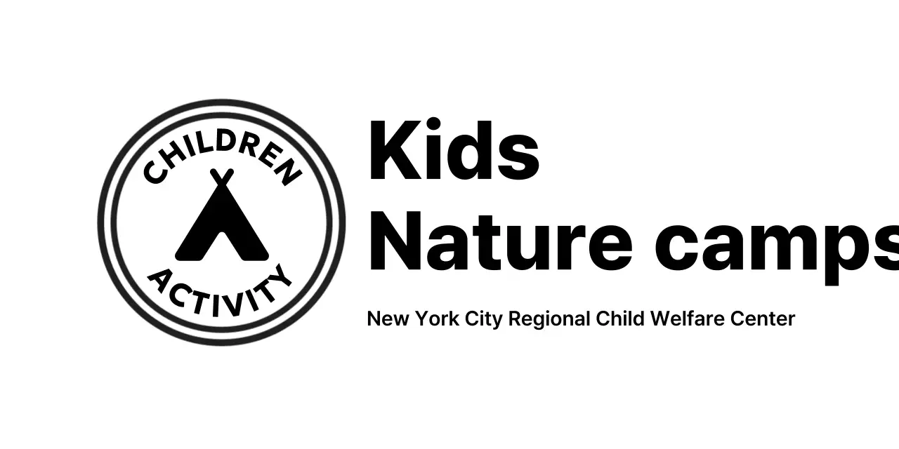 Minimalist nature experience camp logo