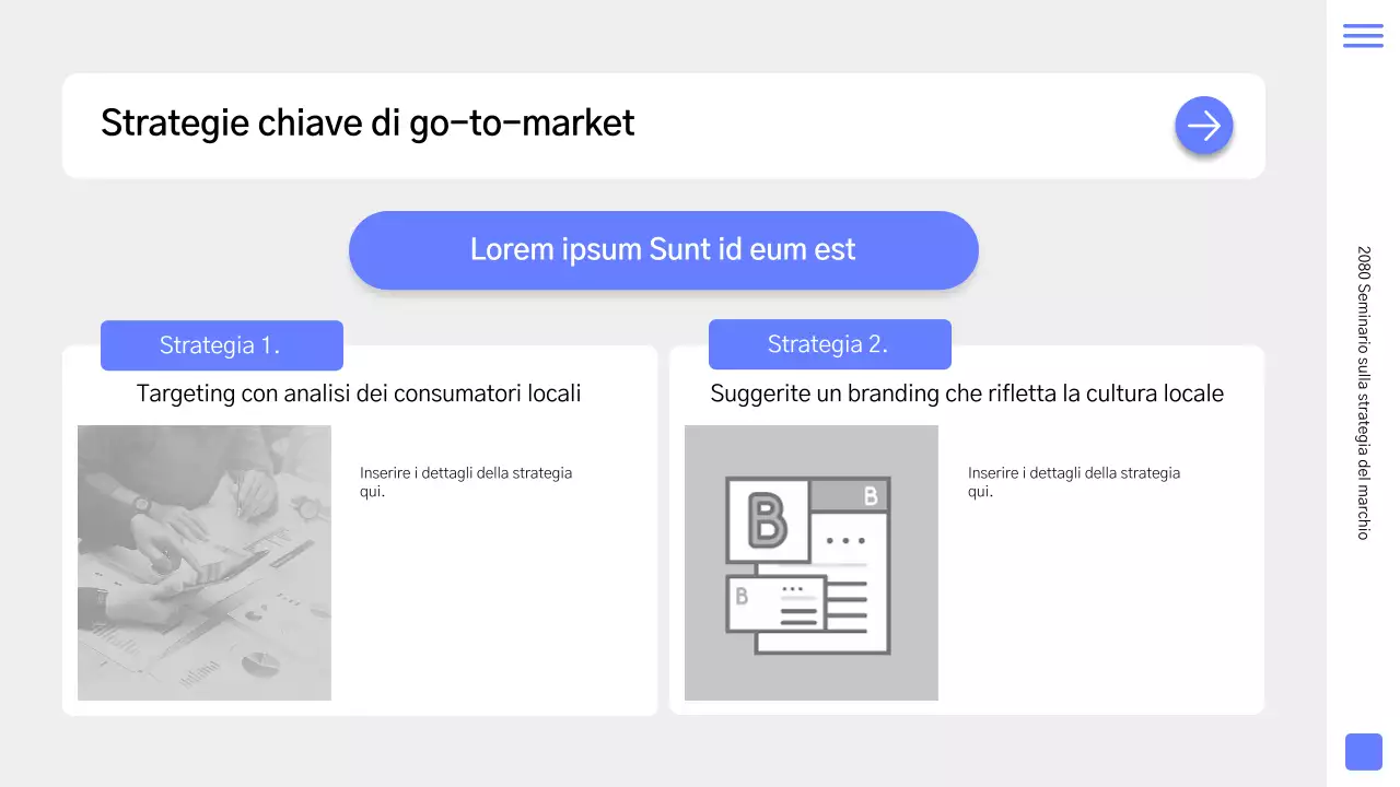Un semplice primer per la strategia del marchio in blu e grigio