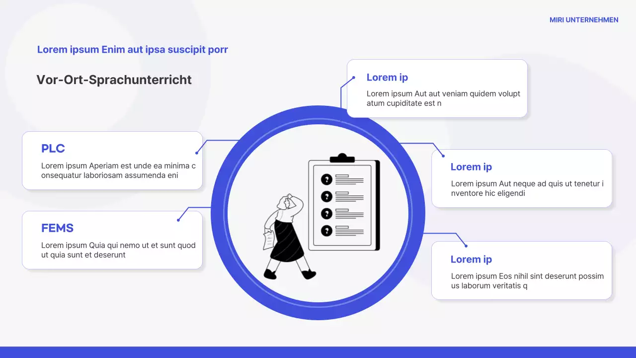 Einfaches Onboarding-Training in Blau