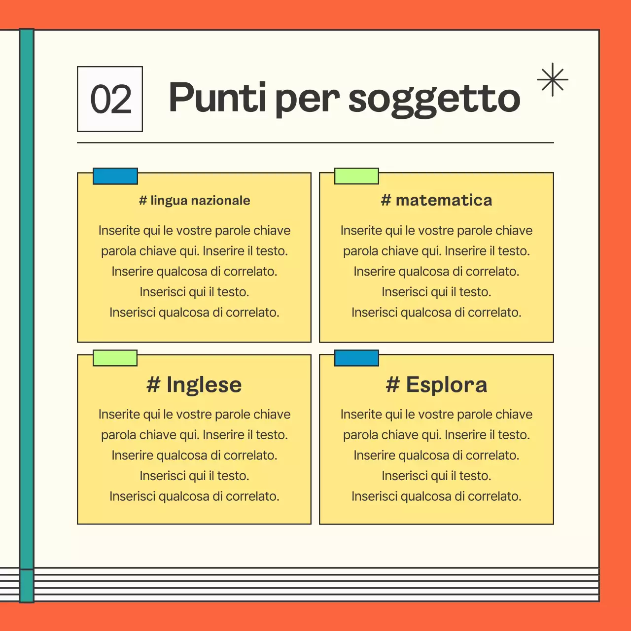 Promuovere una lezione scolastica arancione kitsch