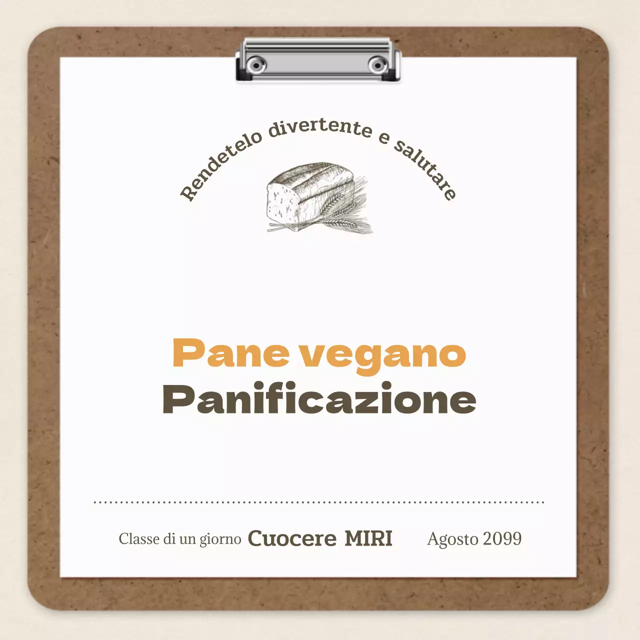 Ricetta della lezione di un giorno di pasticceria Brown and Vintage