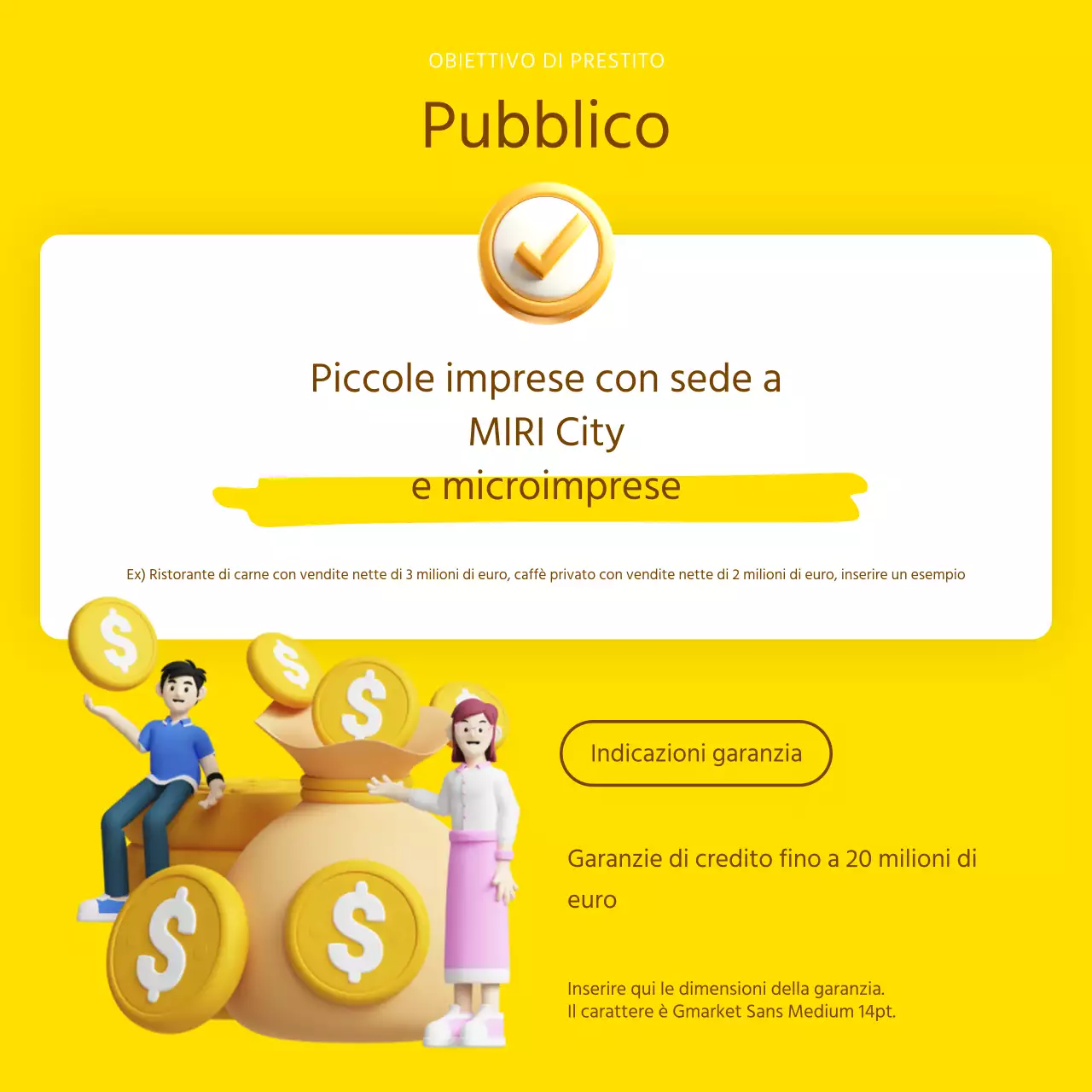 Informazioni sui prestiti a basso interesse evidenziate in giallo e marrone