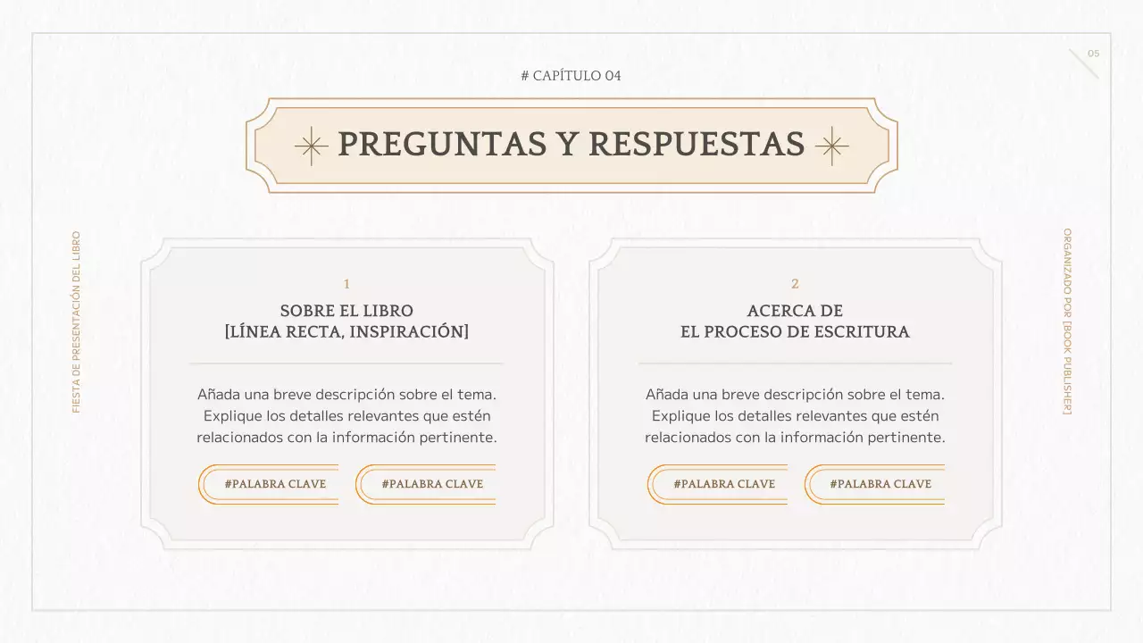 Presentación del nuevo libro geométrico amarillo y marfil