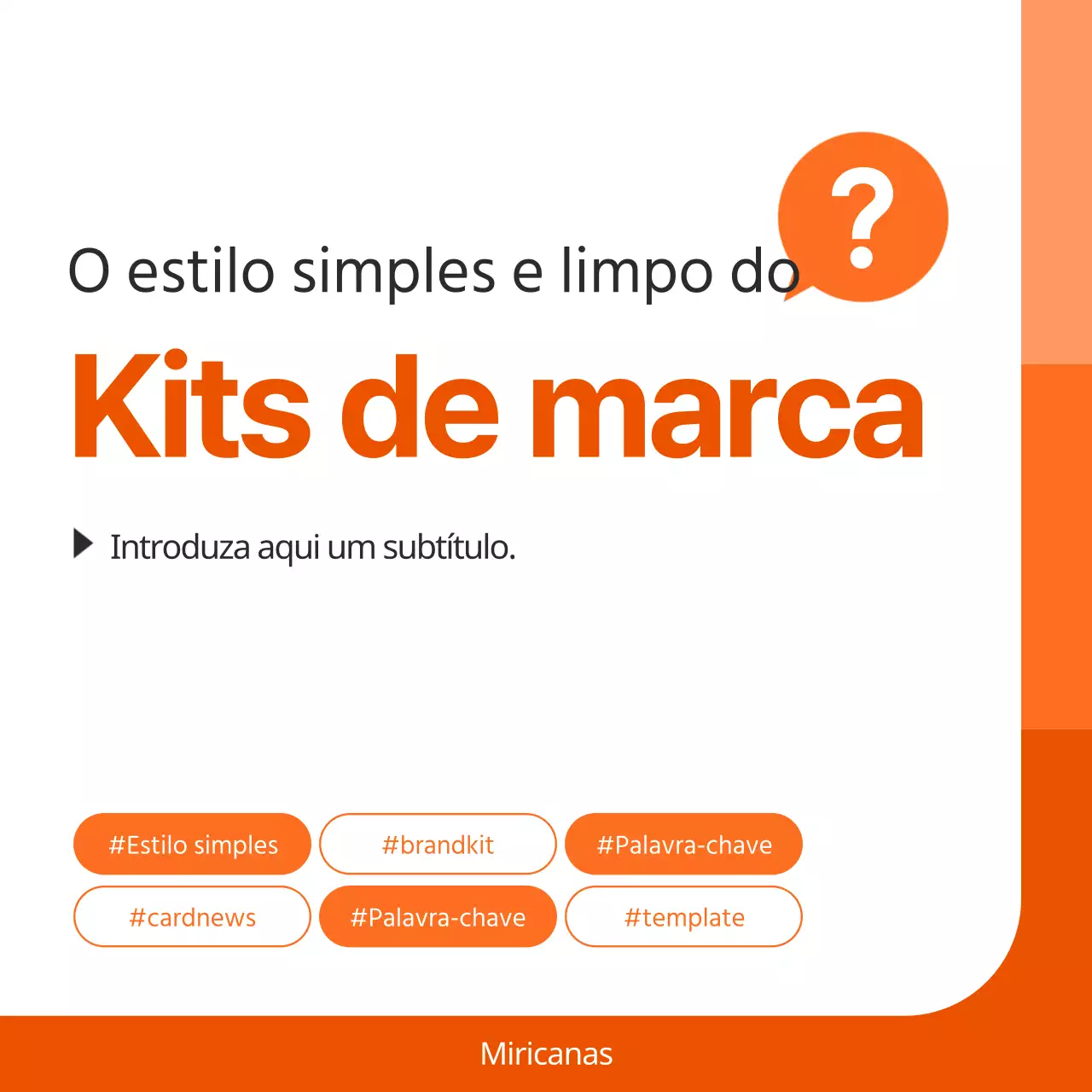Promover uma marca simples em branco e laranja