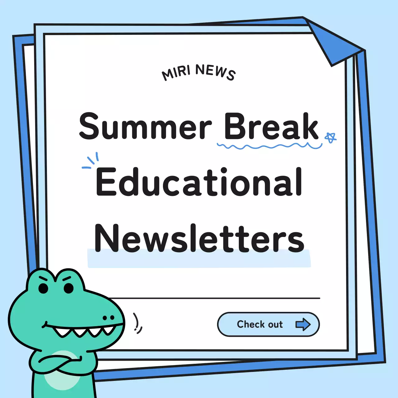 Blue Simple Educational Newsletter Social Media Post