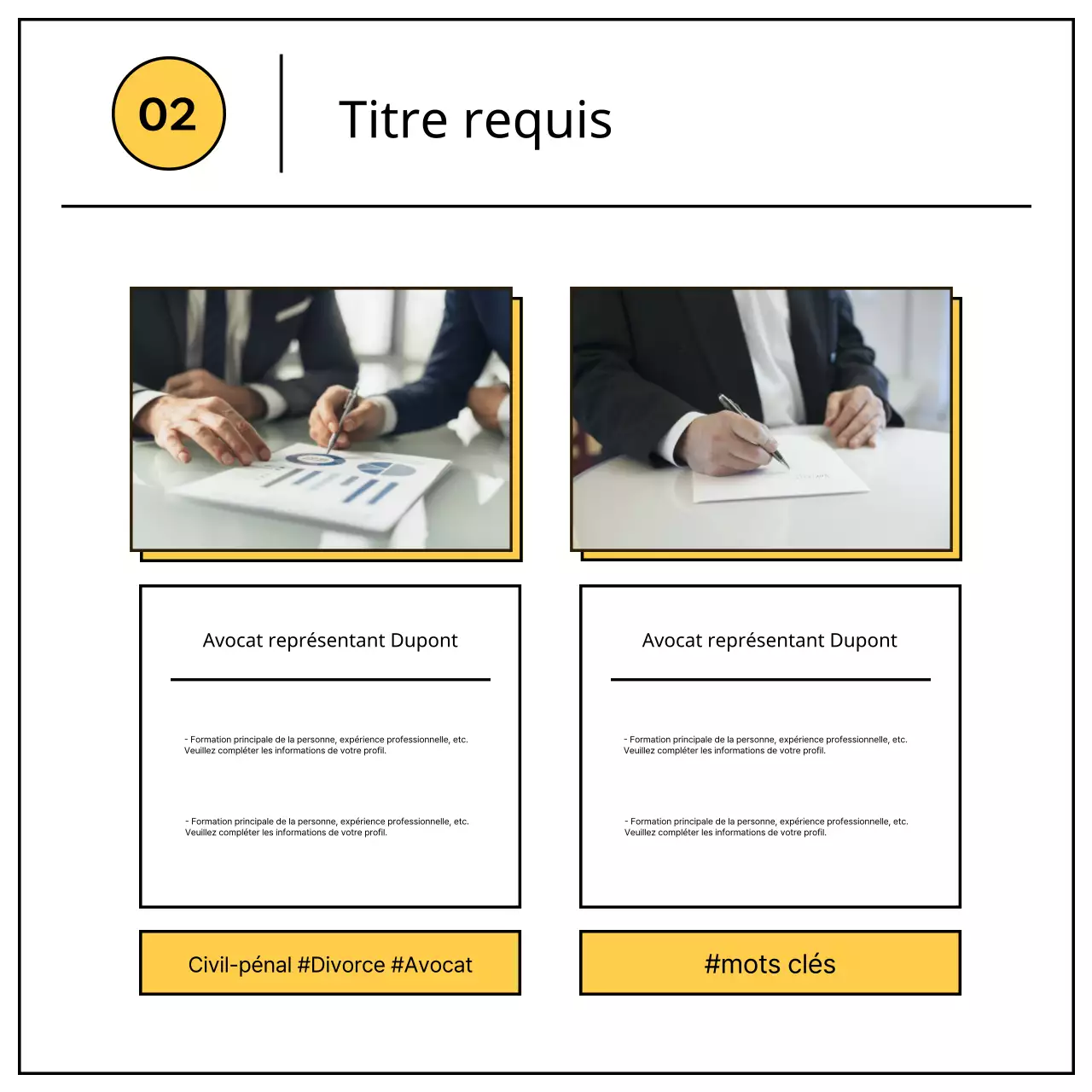 Un simple prospectus d'entreprise jaune et noir