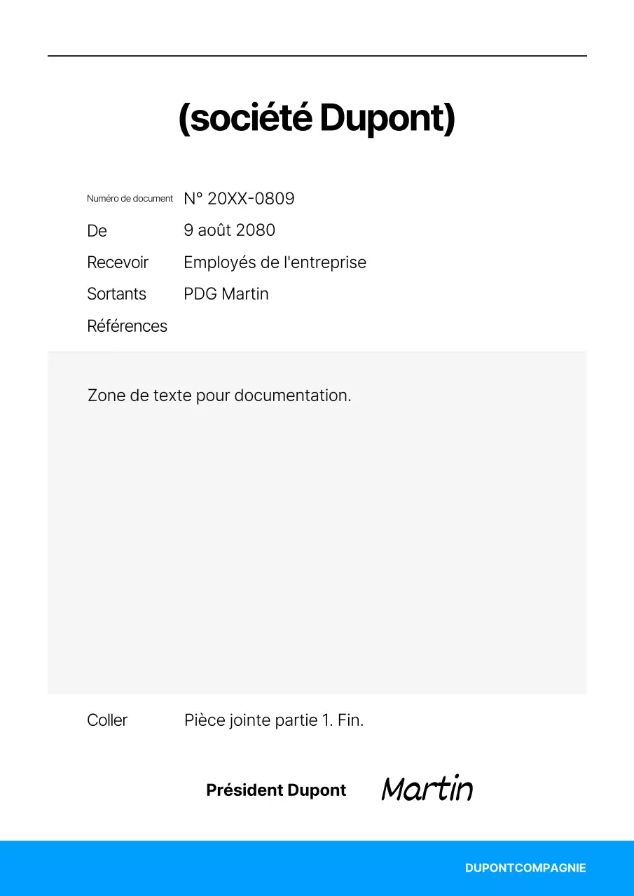 Un modèle d'entreprise simple en bleu et noir