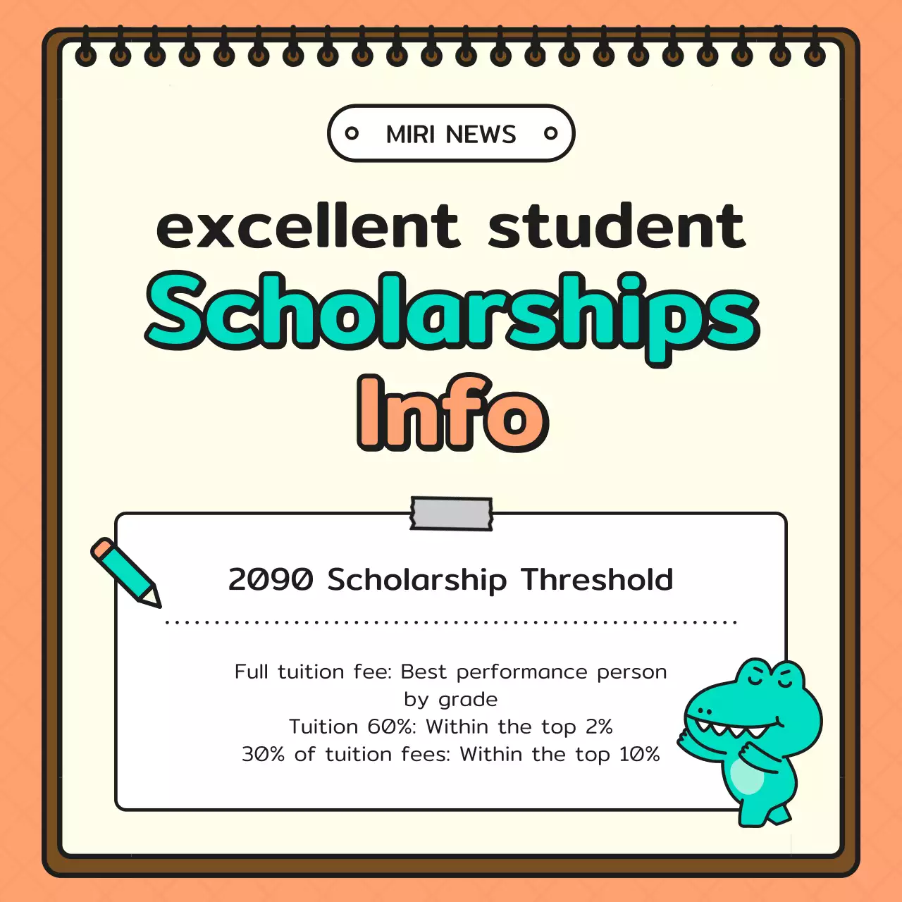Orange Simple Scholarship Info Announcement Social Media Post