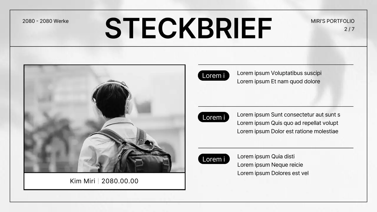 Eine einfache Lebenslaufmappe in Grau und Schwarz