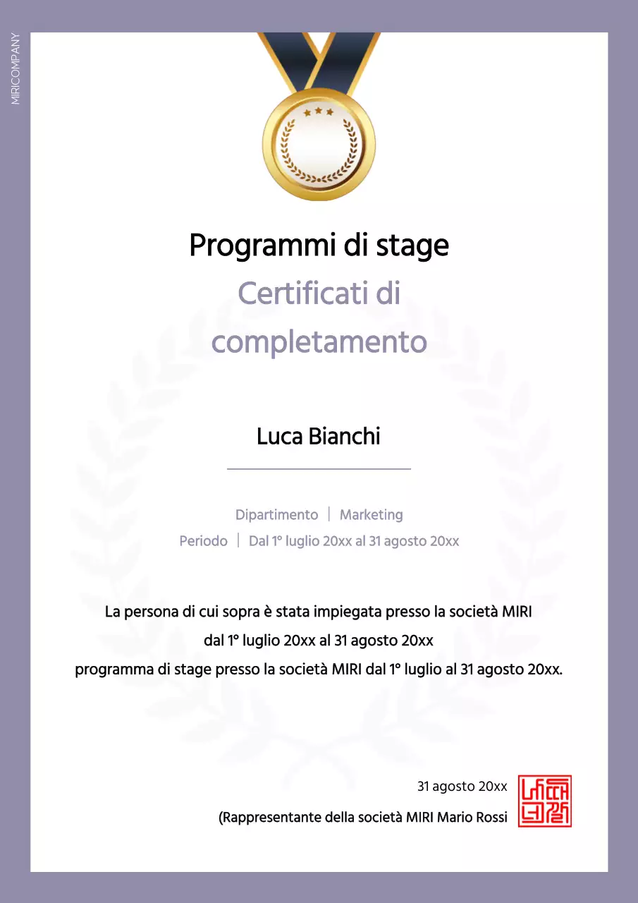 Semplice modello di documento aziendale in bianco e malva