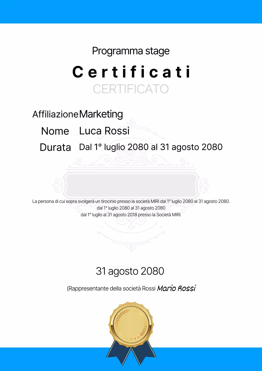 Un semplice modello aziendale in blu e nero