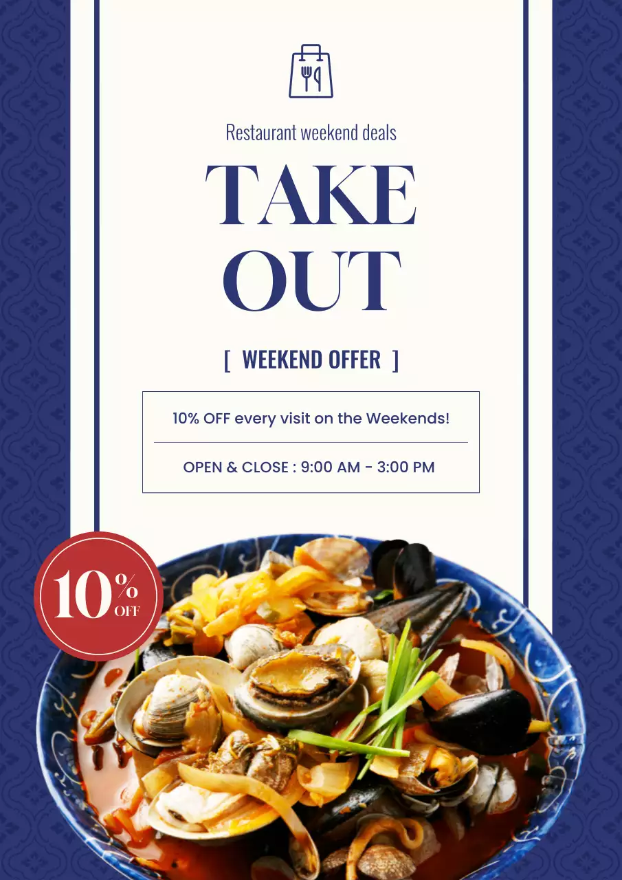 Blue Elegant Food Promotion Poster