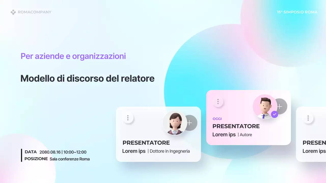 Presentazioni per diffusori di tendenza in azzurro e rosa