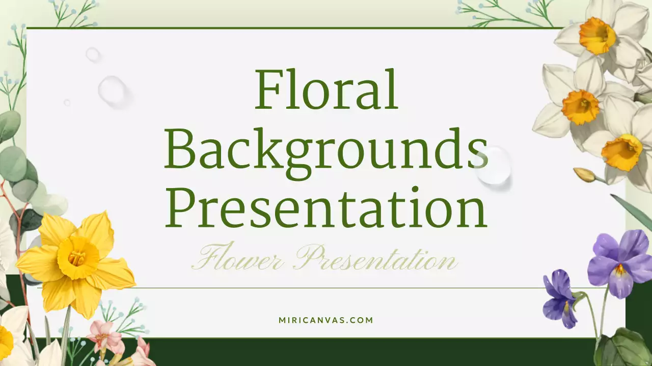 Green Floral Backgrounds Presentation