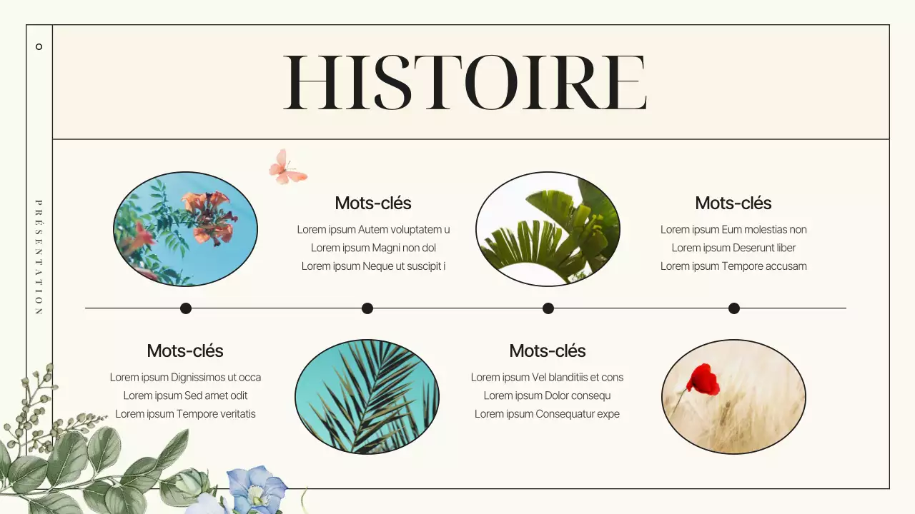 Présentation de la marque Botanic Flowers, luxueuse et de couleur ivoire