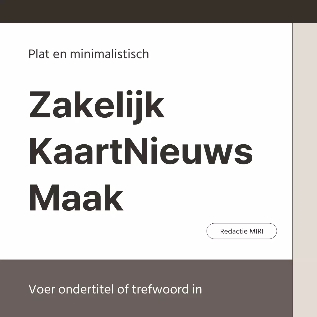 Een eenvoudige zakelijke nieuwsbrief in bruin en wit