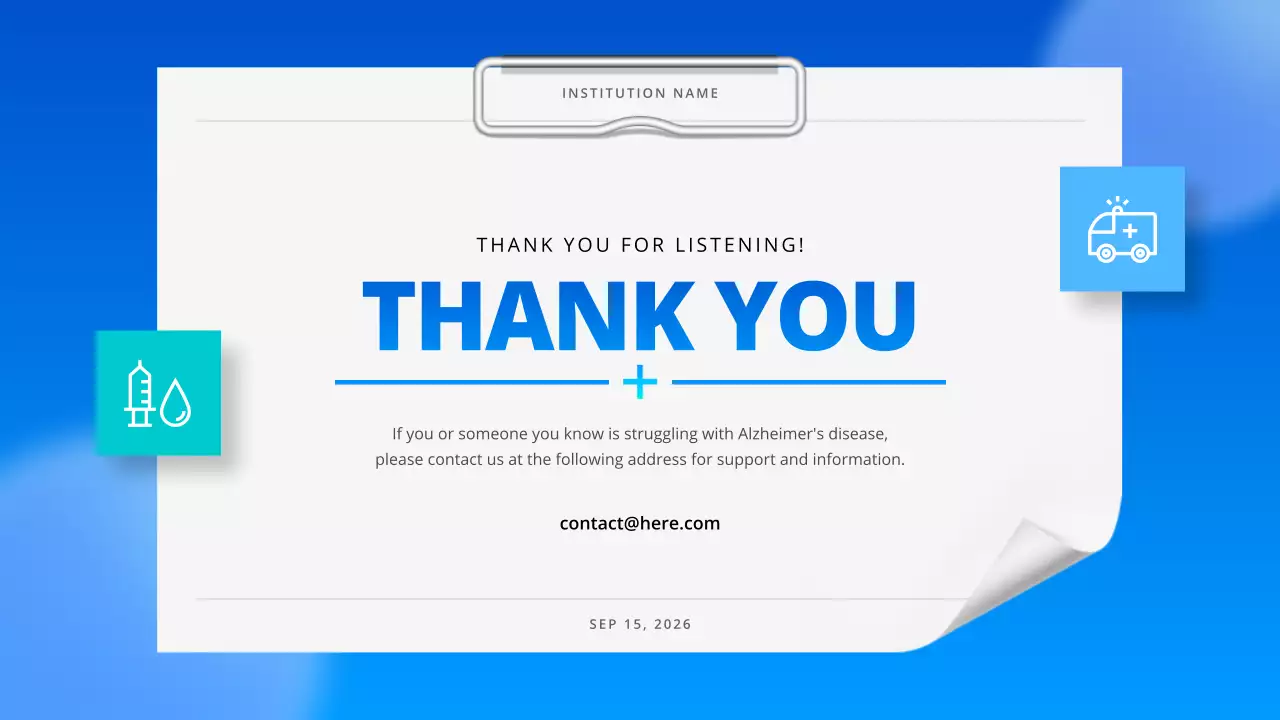 Blue Modern Alzheimer's Guide Presentation