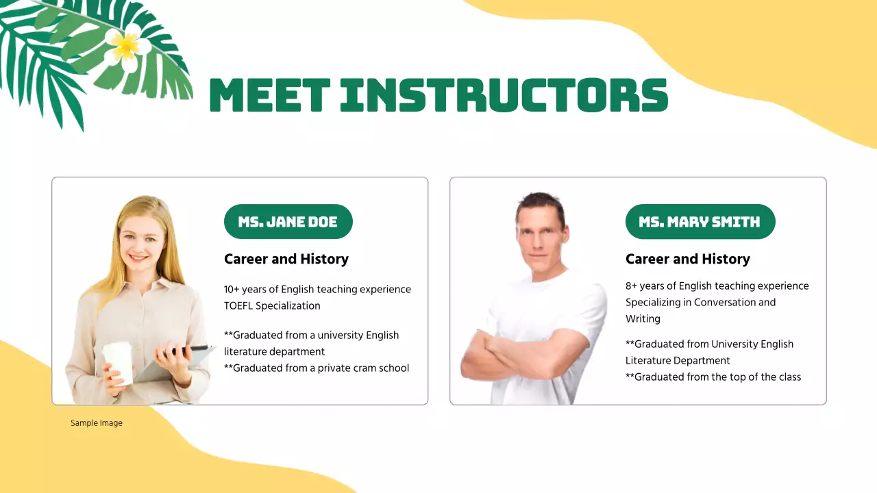 Yellow Tropical Orientation Guide Presentation